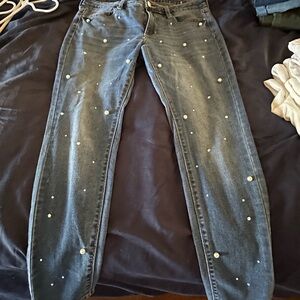 Pearl embellished Ana jeans